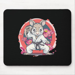 Cute Karate Squirrel Lotus Flower Mma Kickboxing K Mouse Pad