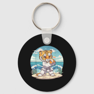 Cute Karate Tiger Kickboxing Taekwondo Jiu-Jitsu Keychain