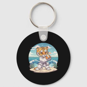 Cute Karate Tiger Kickboxing Taekwondo Jiu-jitsu T Keychain