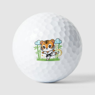 Cute Karate Tiger Kids Design Golf Balls