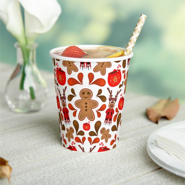 Cute Kasky Christmas Reindeer With Hot Chocolate Paper Cups (Insitu)