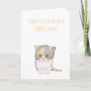 Cute Katie kitten Mother's Day card from the cat