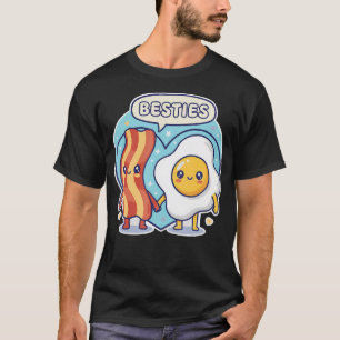 Cute Kawai Bacon Egg Breakfast Besties Bff Friends T-Shirt