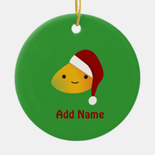 Cute Kawai Christmasi Mango Ceramic Ornament