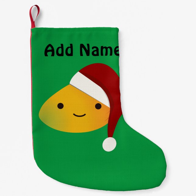 Cute Kawai Christmasi Mango Small Christmas Stocking (Front)