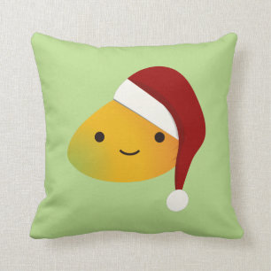 Cute Kawai Christmasi Mango Throw Pillow
