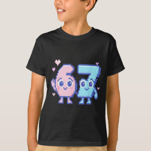 Cute Kawaii 67 Six Seven Meme 6 7 Girls Italian Br T-Shirt