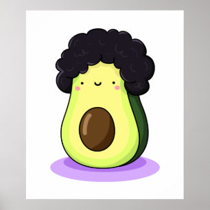Cute Kawaii Afrocado Poster