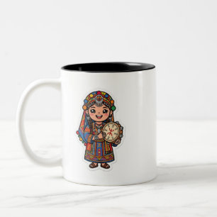 Cute Kawaii Amazigh Berber Wom Two-Tone Coffee Mug