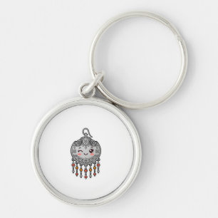 Cute Kawaii Amazigh Moroccan Silver Earring Cultur Keychain