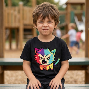 Cute Kawaii Angry Cat - Pop Art Hissing Kitty T-Shirt