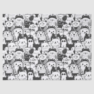 Cute Kawaii Animal Doodle Pattern (1) Tissue Paper
