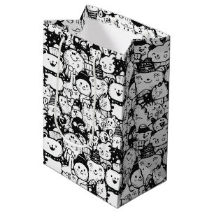 Cute Kawaii Animal Doodle Pattern (2) Medium Gift Bag