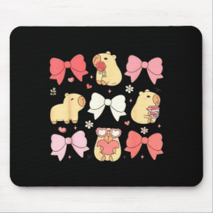 Cute Kawaii Animals And Nk Coquette Bows Aesthetic Mouse Pad