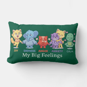 Cute Kawaii Animals Mental Health Emotions & Feeli Lumbar Pillow