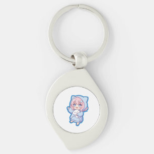 Cute Kawaii Anime Girl Sticker Keychain