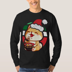 Cute Kawaii Anime Shiba Inu Dog Eating Ramen Chris T-Shirt