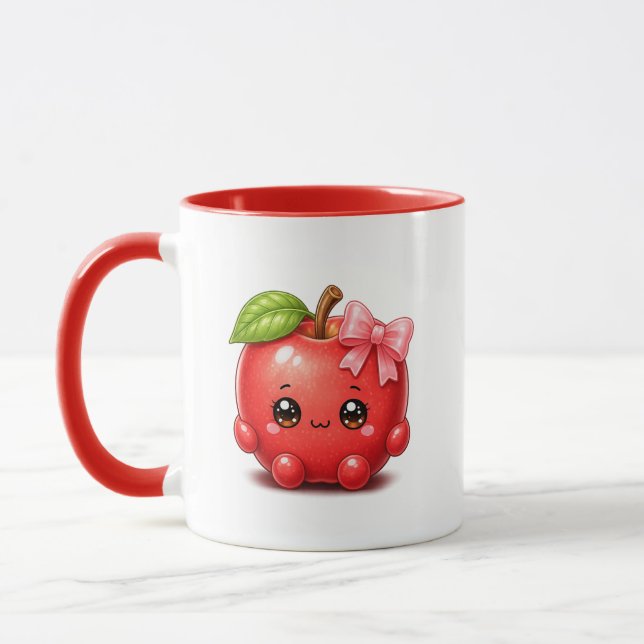 Cute Kawaii Apple Mug (Left)