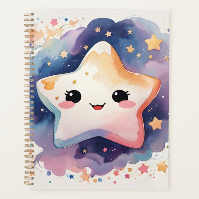 Cute Kawaii Aquarelle étoile Nursery Baby (Devant)
