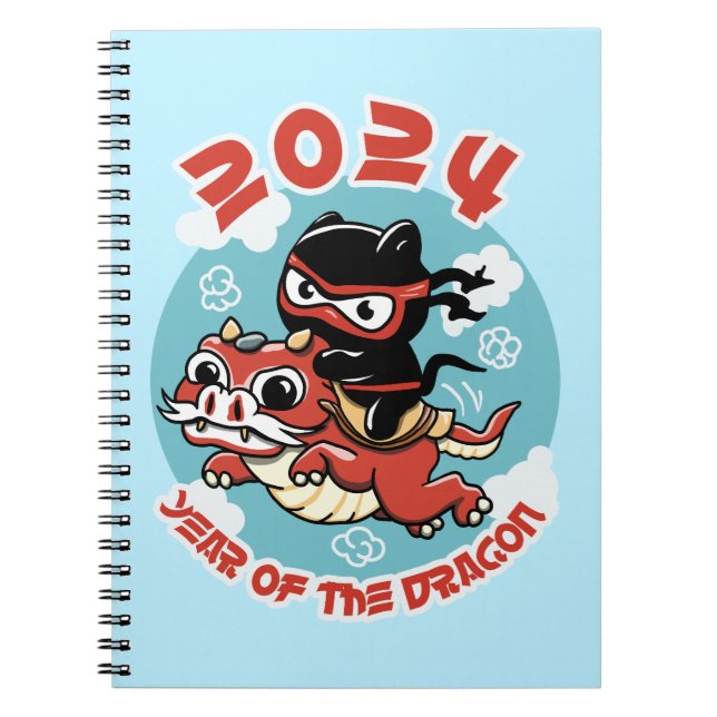 Cute Kawaii Art | 2024 Year Of The Dragon Notebook (Front)