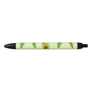 Cute kawaii avocado black ink pen