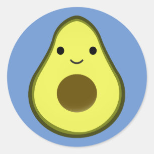 Cute Kawaii Avocado Classic Round Sticker