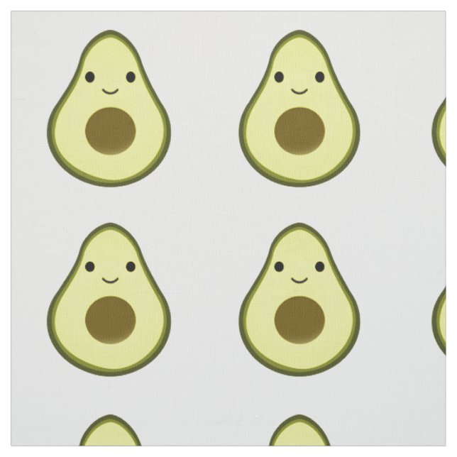 Cute Kawaii Avocado Fabric (Swatch)