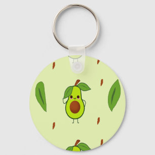 Cute kawaii avocado keychain