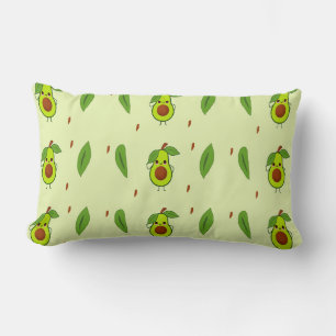 Cute kawaii avocado lumbar pillow