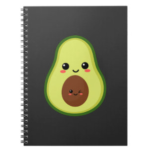 Cute kawaii avocado notebook