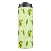Cute kawaii avocado on green