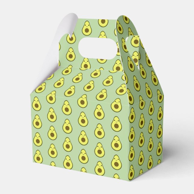 Cute Kawaii Avocado Pattern Favor Box (Front Side)