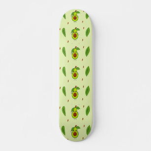 Cute kawaii avocado skateboard