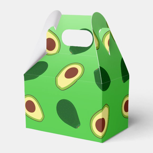 Cute Kawaii Avocado slice summer gradient Pattern Favor Box (Front Side)