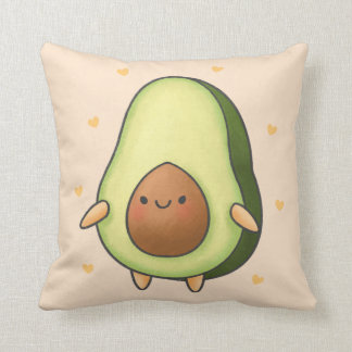 Cute Kawaii Avocado Throw Pillow