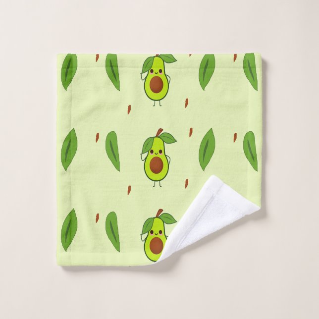 Cute kawaii avocado wash cloth (Wash Cloth)