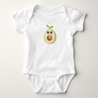 Cute Kawaii Avocado with Big Eyes – Watercolor Ill