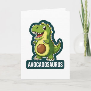 Cute Kawaii Avocadosaurus Dinosaur Funny Pun Card