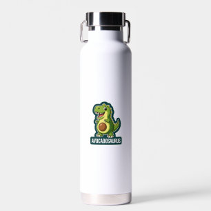 Cute Kawaii Avocadosaurus Dinosaur Funny Pun Water Bottle