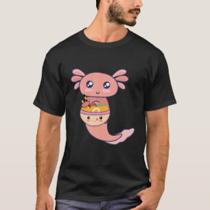 CUTE Kawaii Axolotl Eat Ramen Japanese Anime Noodl T-Shirt