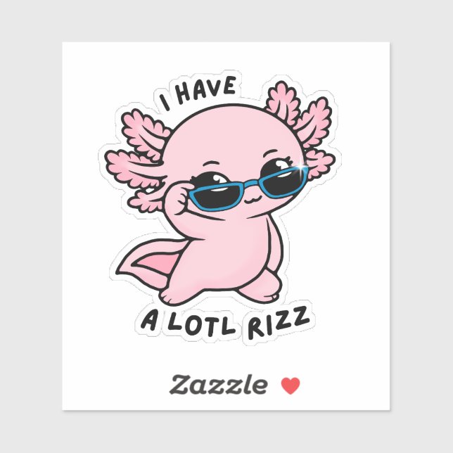 Cute Kawaii Axolotl Lotl Rizz Funny Pun Sticker (Sheet)