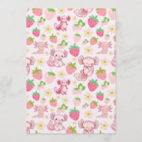 Cute Kawaii Axolotl & Strawberry Seamless Pattern