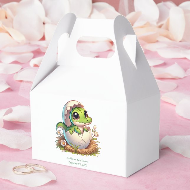 Cute Kawaii Baby Alligator Hatching Baby Shower  Favor Box (Wedding)