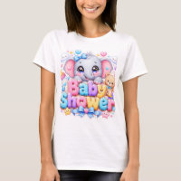 Cute Kawaii Baby Shower Elephant Pastel Pink Teddy