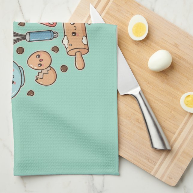 Cute Kawaii Baking Team | Bake It! Fun Baker Gift Kitchen Towel (Quarter Fold)