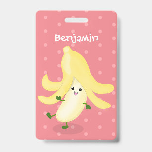 Cute kawaii banana cartoon badge
