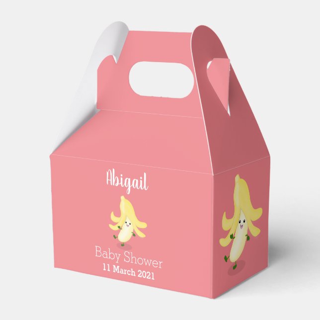 Cute kawaii banana cartoon favor box (Front Side)