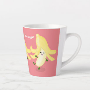 Cute kawaii banana cartoon latte mug