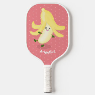 Cute kawaii banana cartoon pickleball paddle