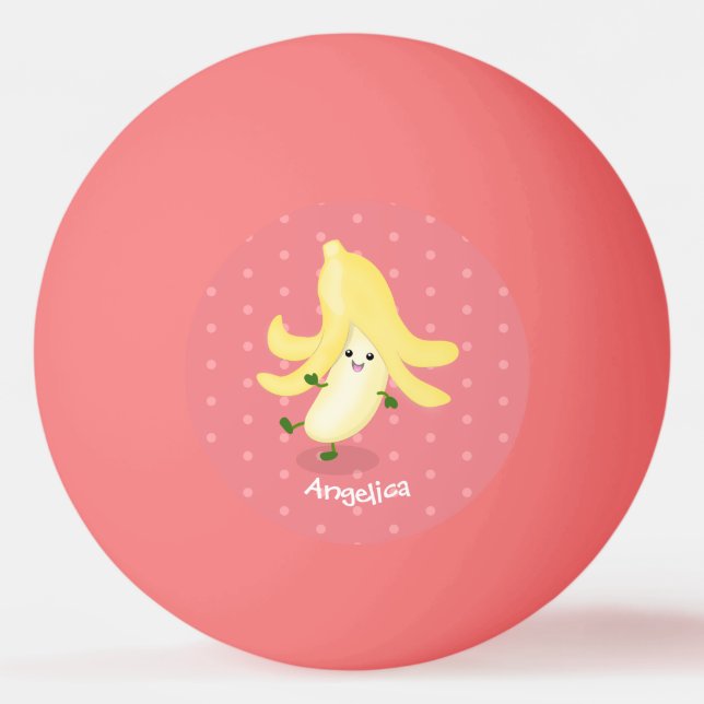 Cute kawaii banana cartoon ping pong ball (Front)